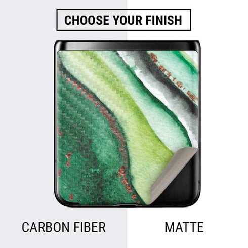 Kiwi Watercolor Geode Galaxy Z Flip Skin