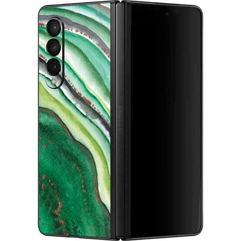 Kiwi Watercolor Geode Galaxy Z Fold3 5G Skin
