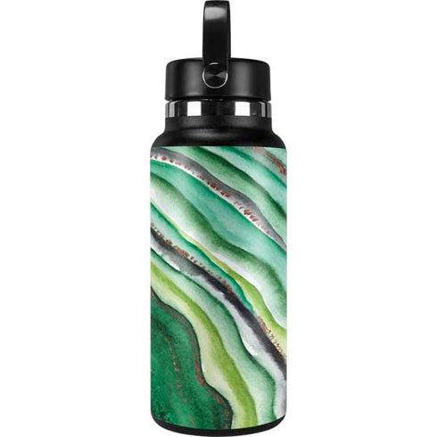 Kiwi Watercolor Geode Hydro Flask 32oz Wide Mouth Skin