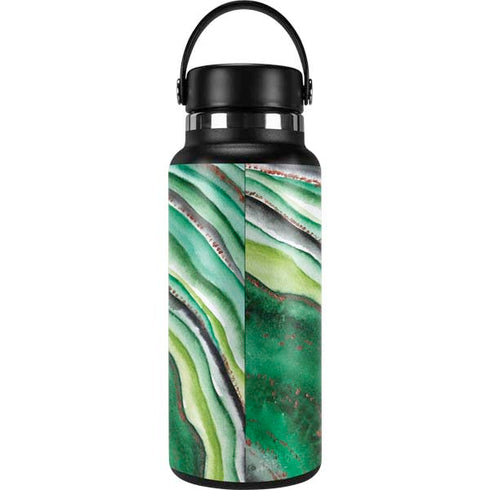 Kiwi Watercolor Geode Hydro Flask 32oz Wide Mouth Skin