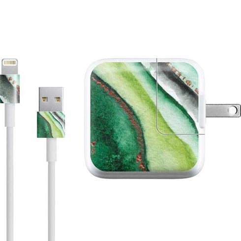 Kiwi Watercolor Geode iPad Charger (10W USB) Skin