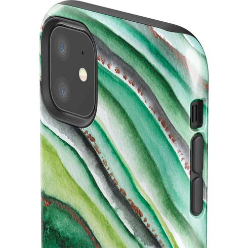 Kiwi Watercolor Geode iPhone 11 Impact Case