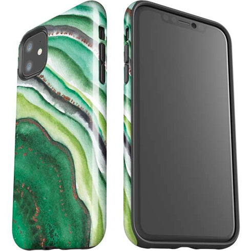 Kiwi Watercolor Geode iPhone 11 Impact Case