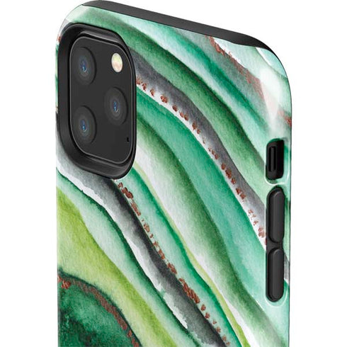 Kiwi Watercolor Geode iPhone 11 Pro Max Impact Case