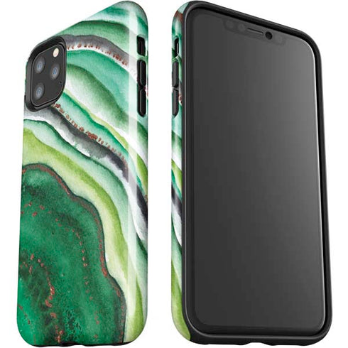 Kiwi Watercolor Geode iPhone 11 Pro Max Impact Case