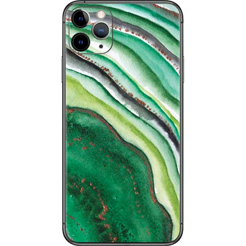 Kiwi Watercolor Geode iPhone 11 Pro Max Skin