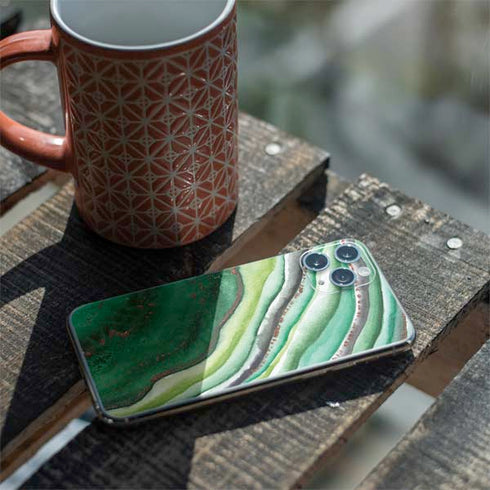 Kiwi Watercolor Geode iPhone 11 Pro Skin