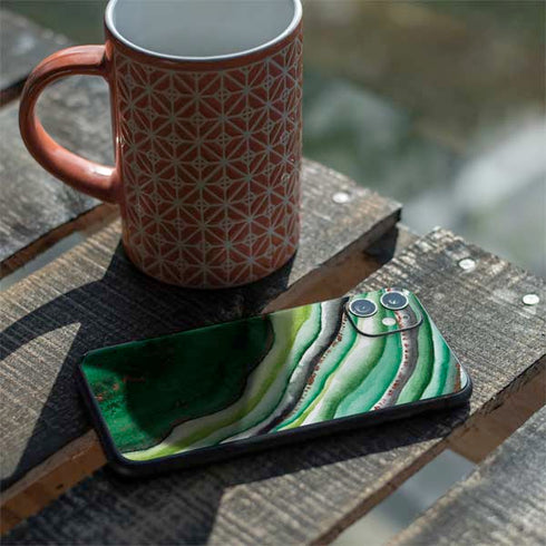 Kiwi Watercolor Geode iPhone 11 Skin