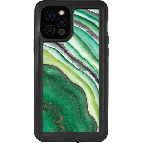 Kiwi Watercolor Geode iPhone 12 Pro Waterproof Case