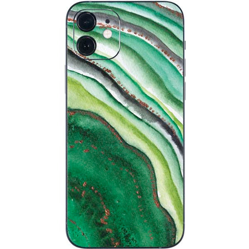 Kiwi Watercolor Geode iPhone 12 Skin