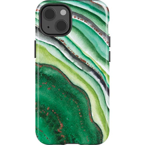 Kiwi Watercolor Geode iPhone 13 Impact Case