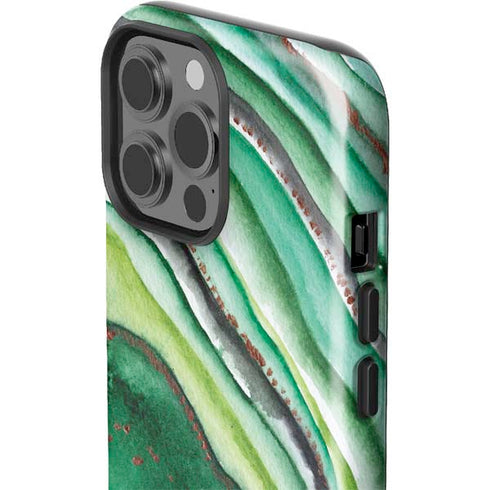 Kiwi Watercolor Geode iPhone 13 Pro Max Impact Case