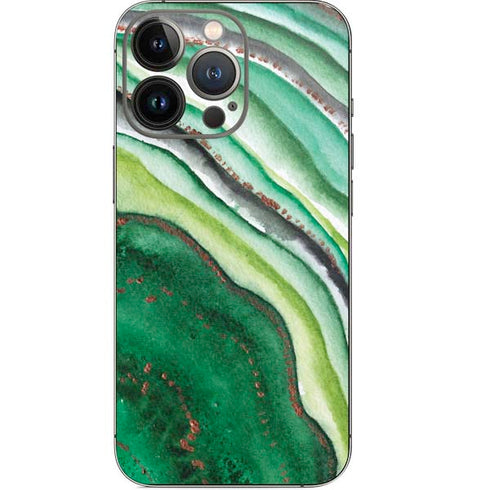 Kiwi Watercolor Geode iPhone 13 Pro Skin