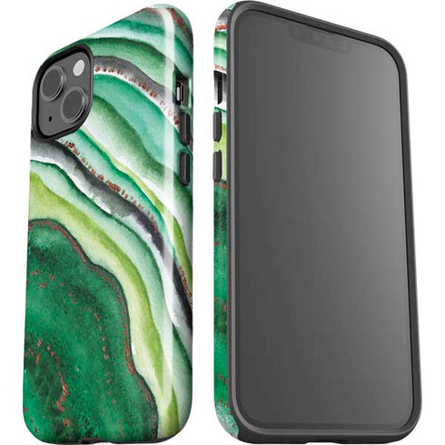 Kiwi Watercolor Geode iPhone 14 Plus Impact Case