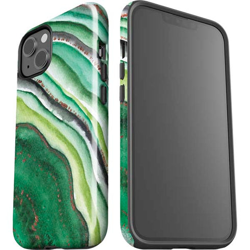 Kiwi Watercolor Geode iPhone 15 Impact Case