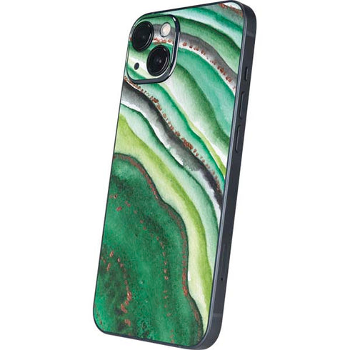 Kiwi Watercolor Geode iPhone 14 Plus Skin