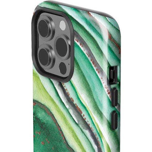 Kiwi Watercolor Geode iPhone 14 Pro Impact Case