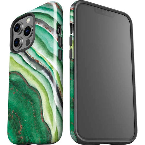 Kiwi Watercolor Geode iPhone 15 Pro Impact Case