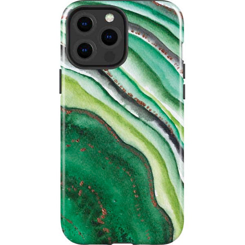 Kiwi Watercolor Geode iPhone 15 Pro Max Impact Case
