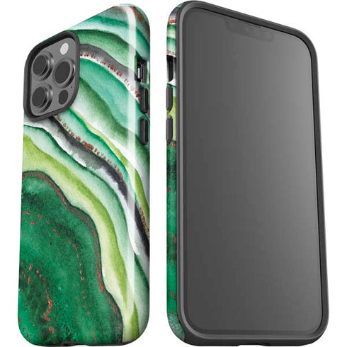 Kiwi Watercolor Geode iPhone 15 Pro Max Impact Case