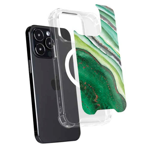 Kiwi Watercolor Geode iPhone 15 Pro Max MagSafe Case