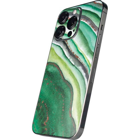 Kiwi Watercolor Geode iPhone 14 Pro Max Skin