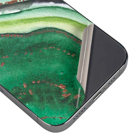 Kiwi Watercolor Geode iPhone 14 Pro Max Skin