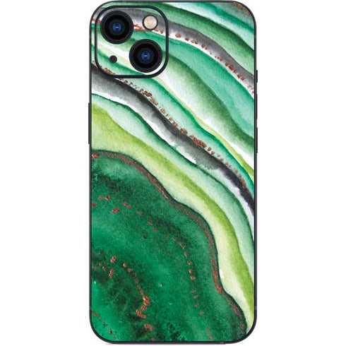 Kiwi Watercolor Geode iPhone 14 Skin