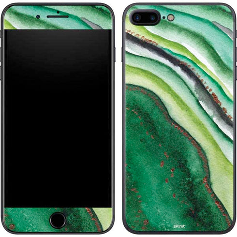 Kiwi Watercolor Geode iPhone 8 Plus Skin