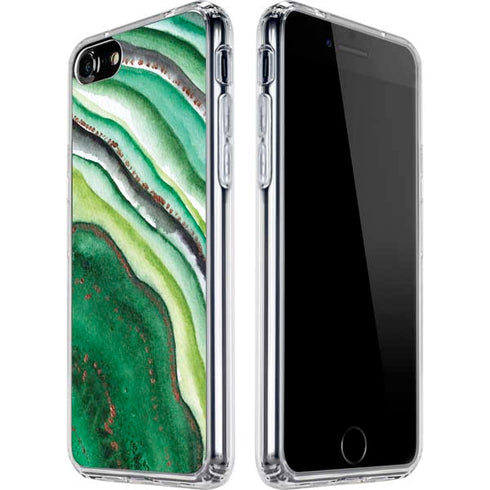 Kiwi Watercolor Geode iPhone SE (2nd & 3rd Gen) Clear Case