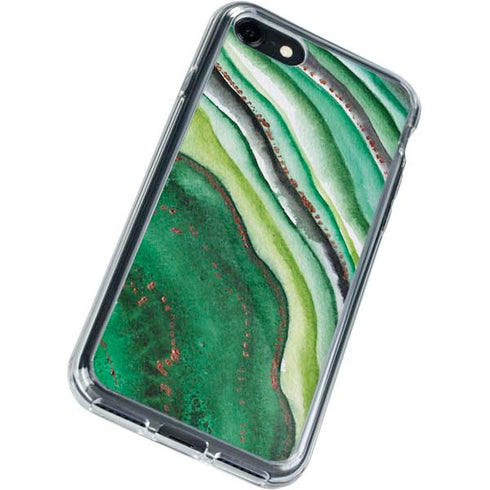 Kiwi Watercolor Geode iPhone SE (2nd & 3rd Gen) Clear Case