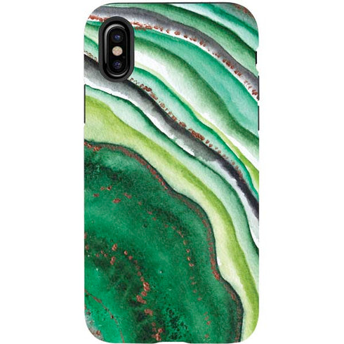 Kiwi Watercolor Geode iPhone X Pro Case