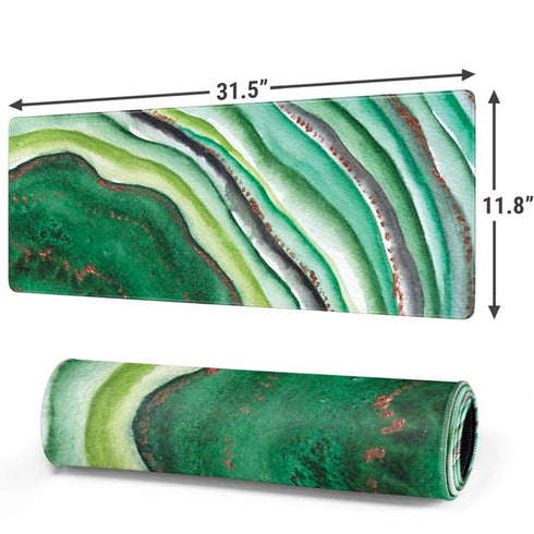 Kiwi Watercolor Geode Gaming Mouse Pad