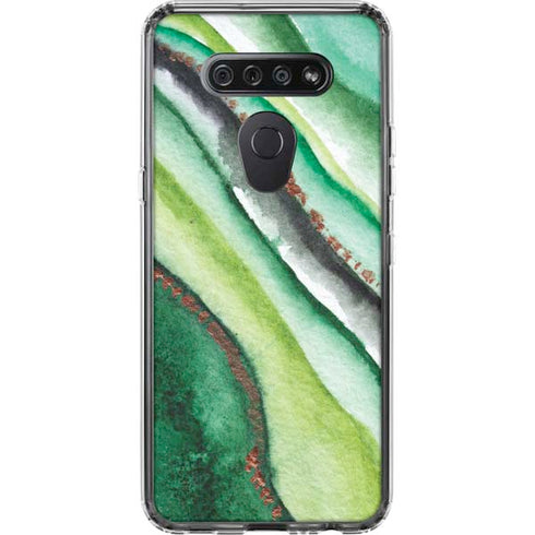 Kiwi Watercolor Geode LG K51/Q51 Clear Case