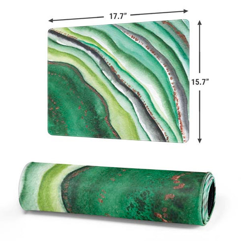 Kiwi Watercolor Geode Gaming Mouse Pad