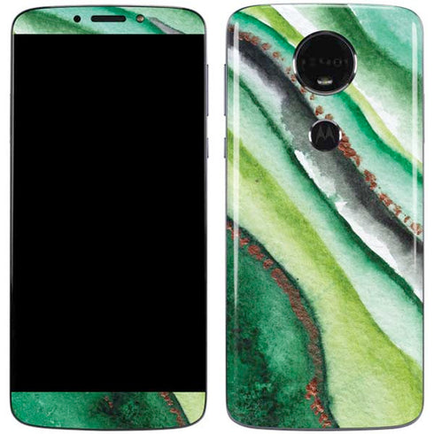 Kiwi Watercolor Geode Moto E5 Plus Skin
