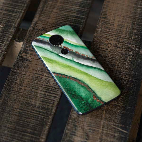 Kiwi Watercolor Geode Moto E5 Plus Skin