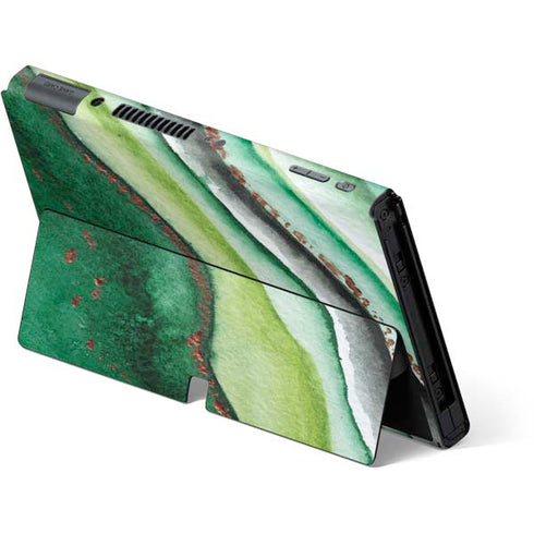 Kiwi Watercolor Geode Nintendo Switch OLED (2021) Skin