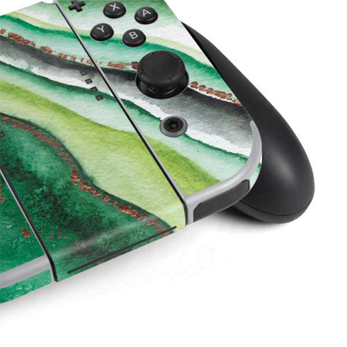Kiwi Watercolor Geode Nintendo Switch OLED (2021) Skin