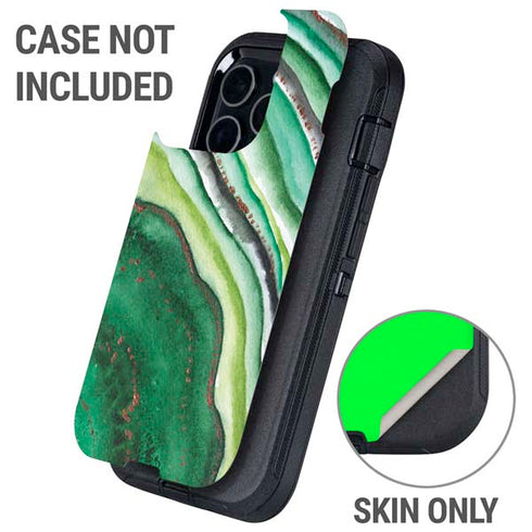Kiwi Watercolor Geode Otterbox Defender iPhone Skin
