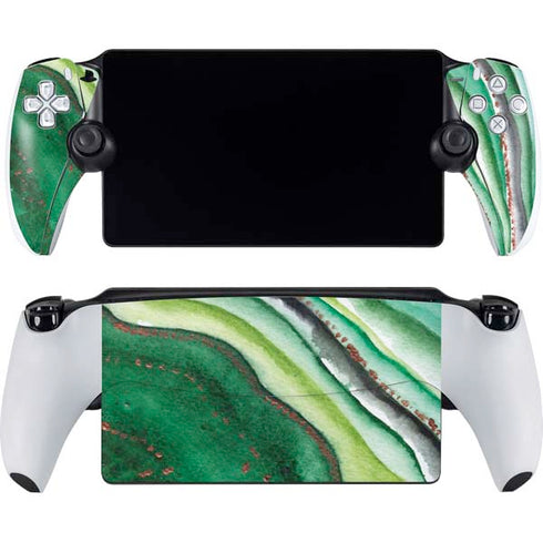 Kiwi Watercolor Geode PlayStation Portal Remote Player Skin