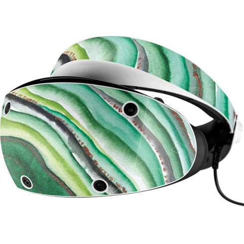 Kiwi Watercolor Geode PlayStation VR2 Skin