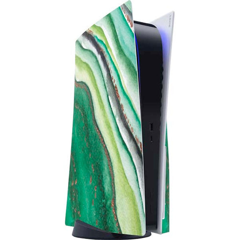 Kiwi Watercolor Geode PS5 Console Skin