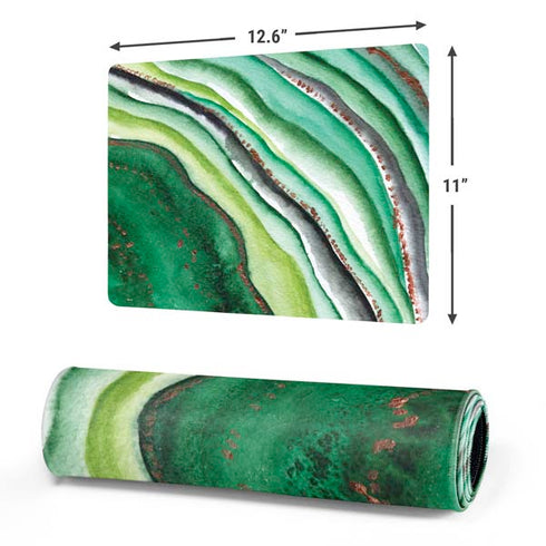 Kiwi Watercolor Geode Gaming Mouse Pad