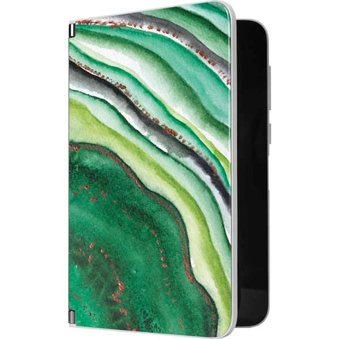 Kiwi Watercolor Geode Surface Duo Skin