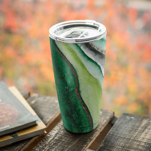Kiwi Watercolor Geode Yeti 20oz Tumbler Skin