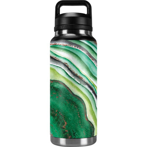 Kiwi Watercolor Geode YETI Rambler 36oz Bottle Skin