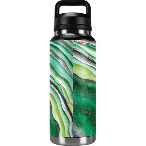 Kiwi Watercolor Geode YETI Rambler 36oz Bottle Skin