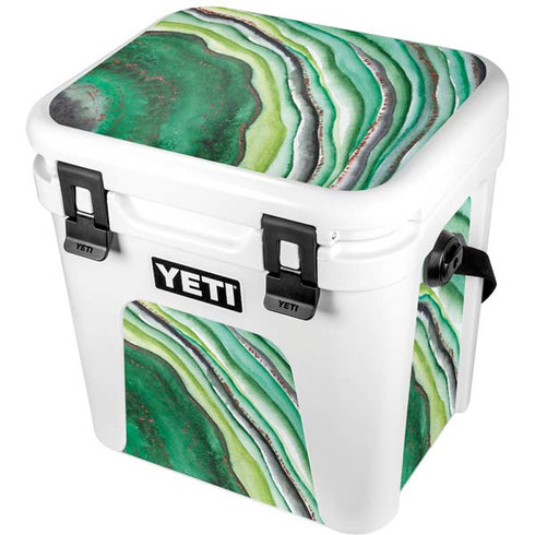 Kiwi Watercolor Geode YETI Roadie 24 Hard Cooler Skin