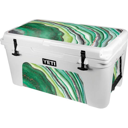 Kiwi Watercolor Geode YETI Tundra 65 Hard Cooler Skin